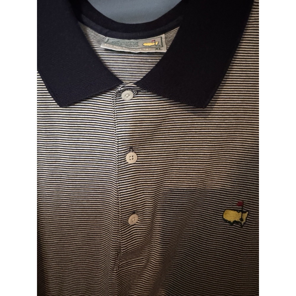 Augusta National Masters Polo Shirt 60s ‎ Blue And Yellow Striped Mens XL